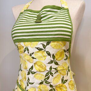 Jessie Steele Apron with Lemons and Stripes Pattern